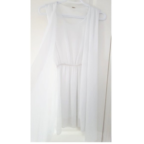 White Chiffon Sleeveless Dress - Picture 3 of 3
